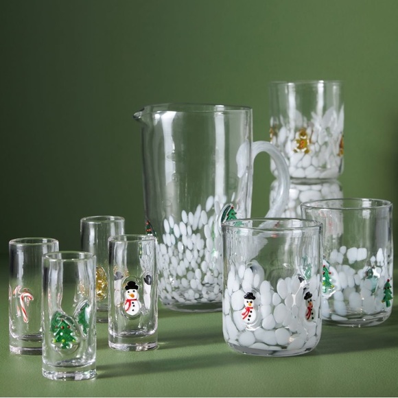 Anthropologie ICON CANDY CANE juice glass festive glass - Picture 4 of 8